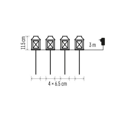 Dekoracja ogrodowa - 4x1 LED latarnie białe, zimna biel, IP44