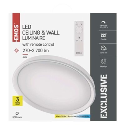 Oprawa LED ILVI 45W regulowana CCT, ściemnialna, z pilotem