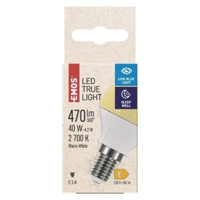 Żarówka LED True Light Mini Globe / E14 / 4,2 W (40 W) / 470 lm / ciepła biel