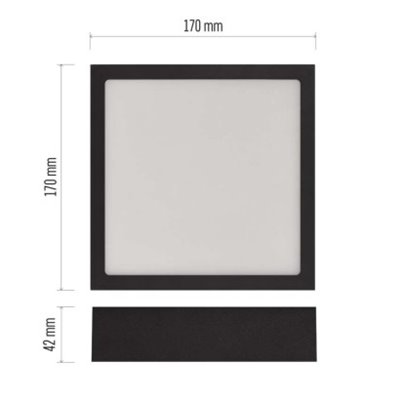 Panel LED natynkowy NEXXO, kwadrat, czarny, 12,5W, CCT