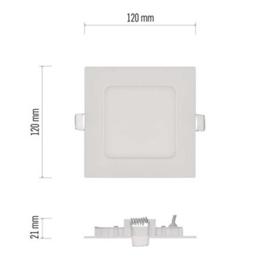 Panel LED wpuszczany NEXXO, kwadrat, biały, 7W, neutralna biel