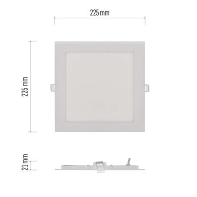 Panel LED wpuszczany NEXXO, kwadrat, biały, 18W, neutralna biel