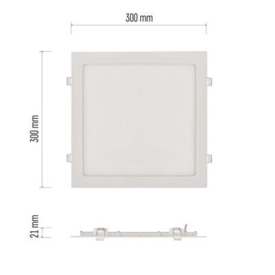 Panel LED wpuszczany NEXXO, kwadrat, biały, 24W, ciepła biel