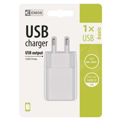 Zasilacz USB BASIC 1A (5W) max.