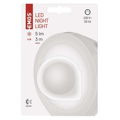 Lampka nocna LED do gniazdka 230V z czujnikiem