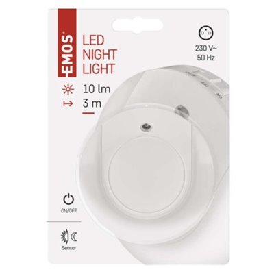 Lampka nocna LED do gniazdka 230V z czujnikiem