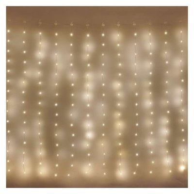 Dekoracje - 240 LED drop kurtyna 1,7x2m ciepła biel, 8 programów, IP44