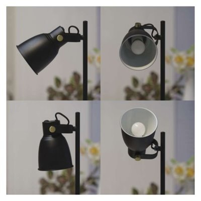 Lampa biurkowa E27 JULIAN 46 cm czarna