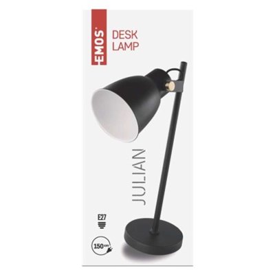 Lampa biurkowa E27 JULIAN 46 cm czarna