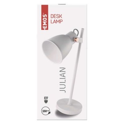 Lampa biurkowa E27 JULIAN 46 cm biała