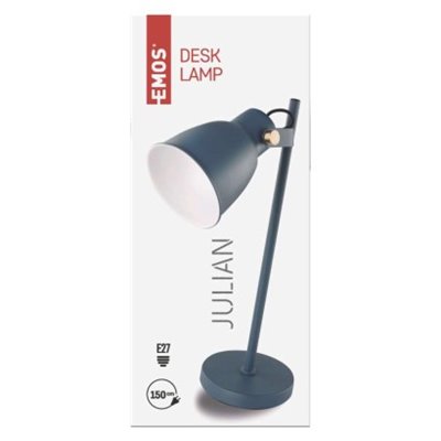 Lampa biurkowa E27 JULIAN 46 cm niebieska