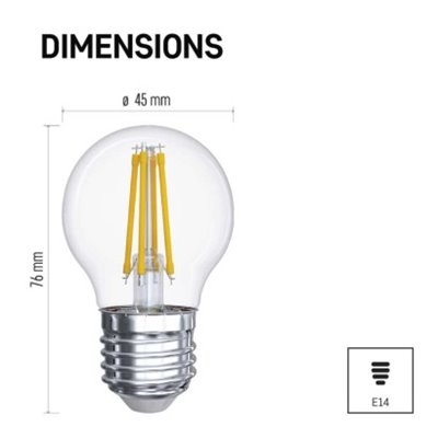 Żarówka LED Filament Mini Globe / E27 / 6 W (60 W) / 810 lm / ciepła biel