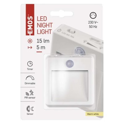 Lampka nocna LED do gniazdka 230 V z czujnikiem