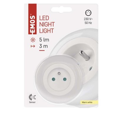 Lampka nocna LED do gniazdka 230 V z czujnikiem