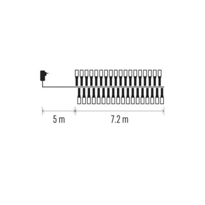 Lampki choinkowe LED Cluster, jeżyk, 960LED 7,2m, zimna biel, 64 programów, IP44