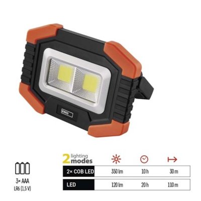 Latarka LED COB 350 lm 3× AA