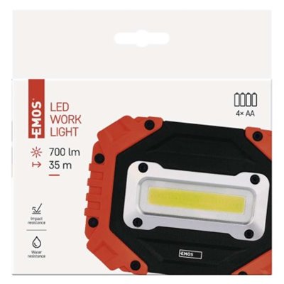 Naświetlacz LED COB, 700 lm, 4× AA