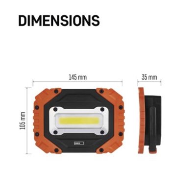 Naświetlacz LED COB, 700 lm, 4× AA