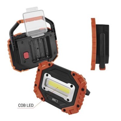 Naświetlacz LED COB, 700 lm, 4× AA