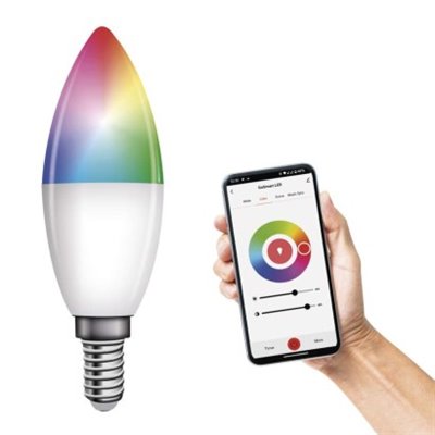 GoSmart Żarówka LED świeczka / E14 / 4,8 W (40 W) / 470 lm / RGB / ściemnialna / Wi-Fi