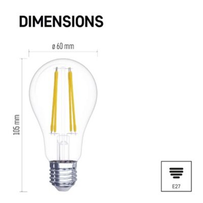 Żarówka LED Filament A60 / E27 / 3,8 W (60 W) / 806 lm / neutralna biel