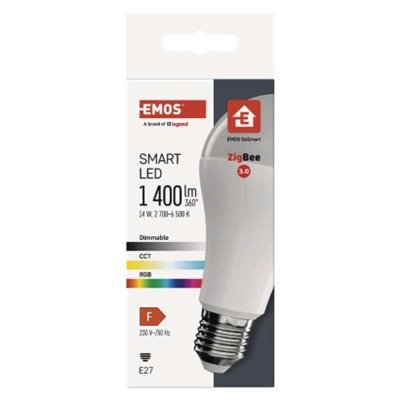 GoSmart Żarówka LED A65 / E27 / 14 W (94 W) / 1 400 lm / RGB / ściemnialna / Zigbee