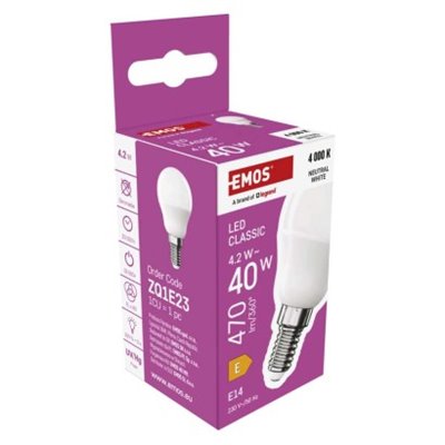 Żarówka LED Classic Mini Globe / E14 / 4,2 W (40 W) / 470 lm / 470 lm / Zimna biel