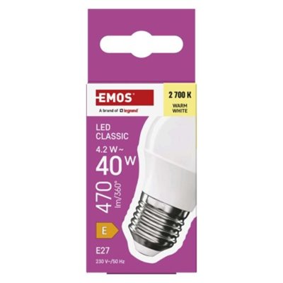 Żarówka LED Classic Mini Globe / E27 / 4,2 W (40 W) / 470 lm / 470 lm / Ciepła biel