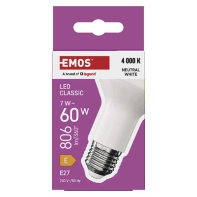 Żarówka LED Classic R63 / E27 / 7 W  (60 W) / 806 lm / 806 lm / Zimna biel